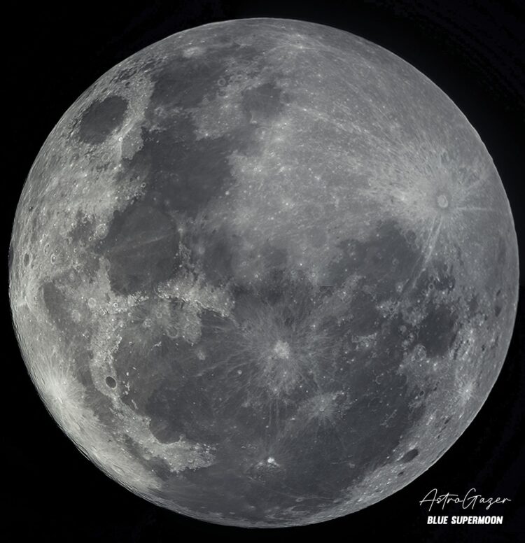 A full moon on a black background