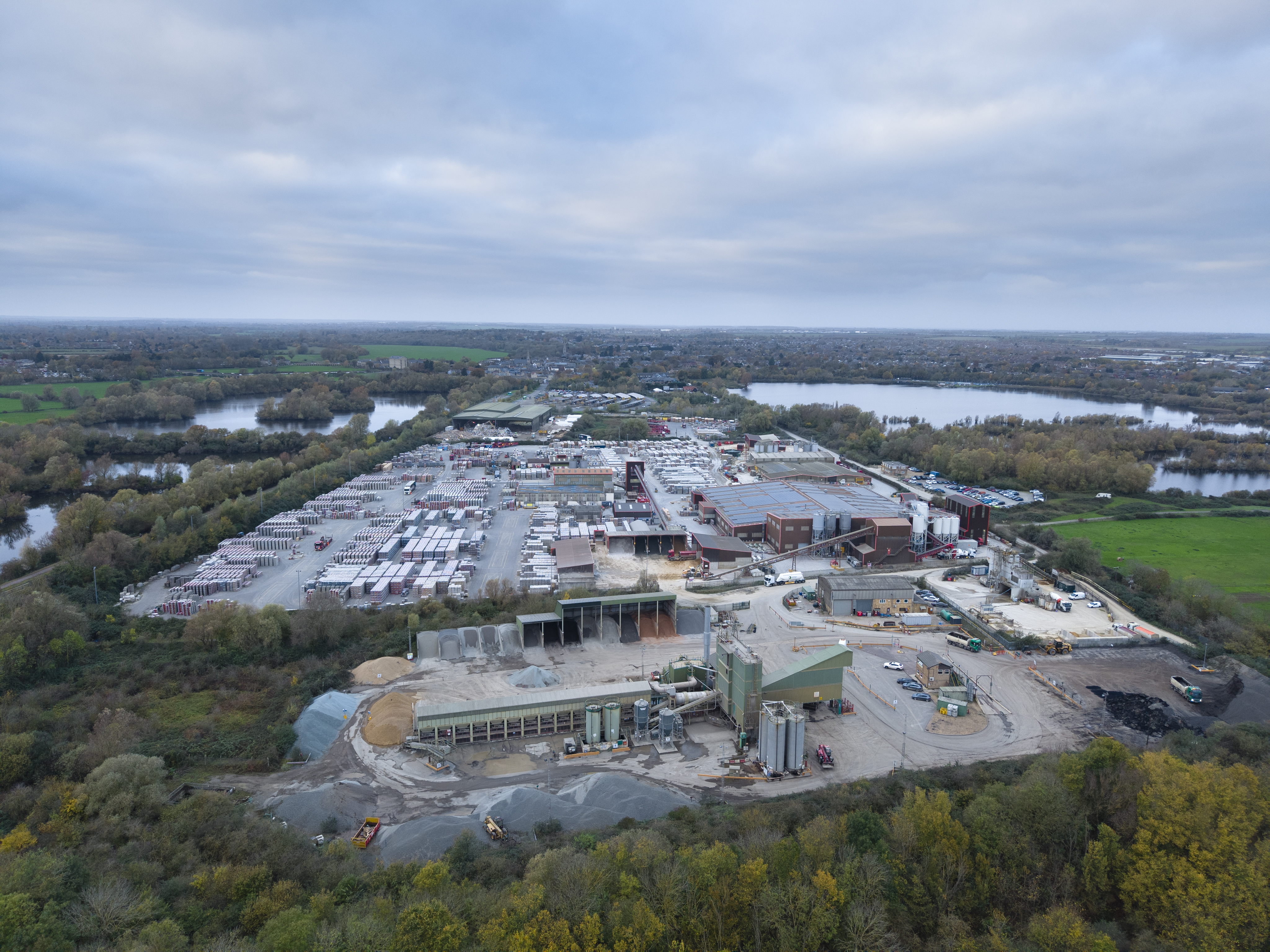 Aerial view of an industrial site taken with the DJI Air 3S.