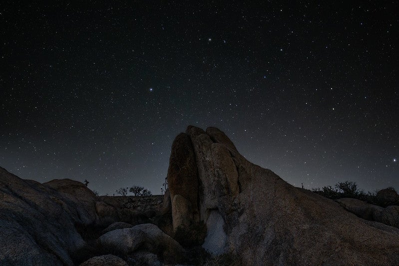 The north sky showing the Little Dipper and North Star