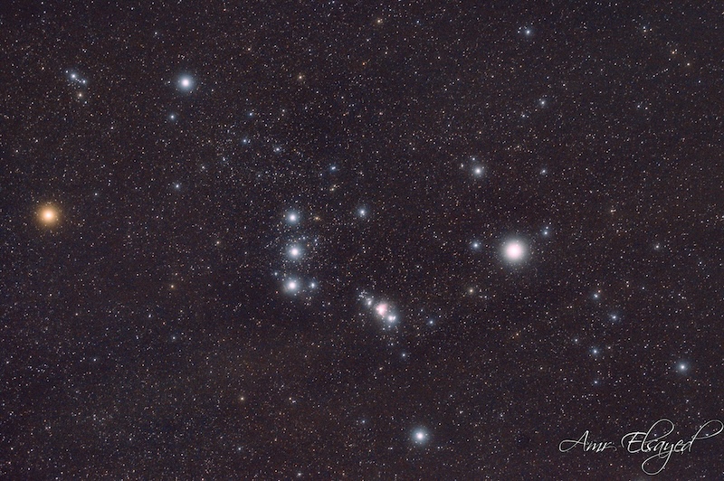 Constellation of Orion in a dark sky.