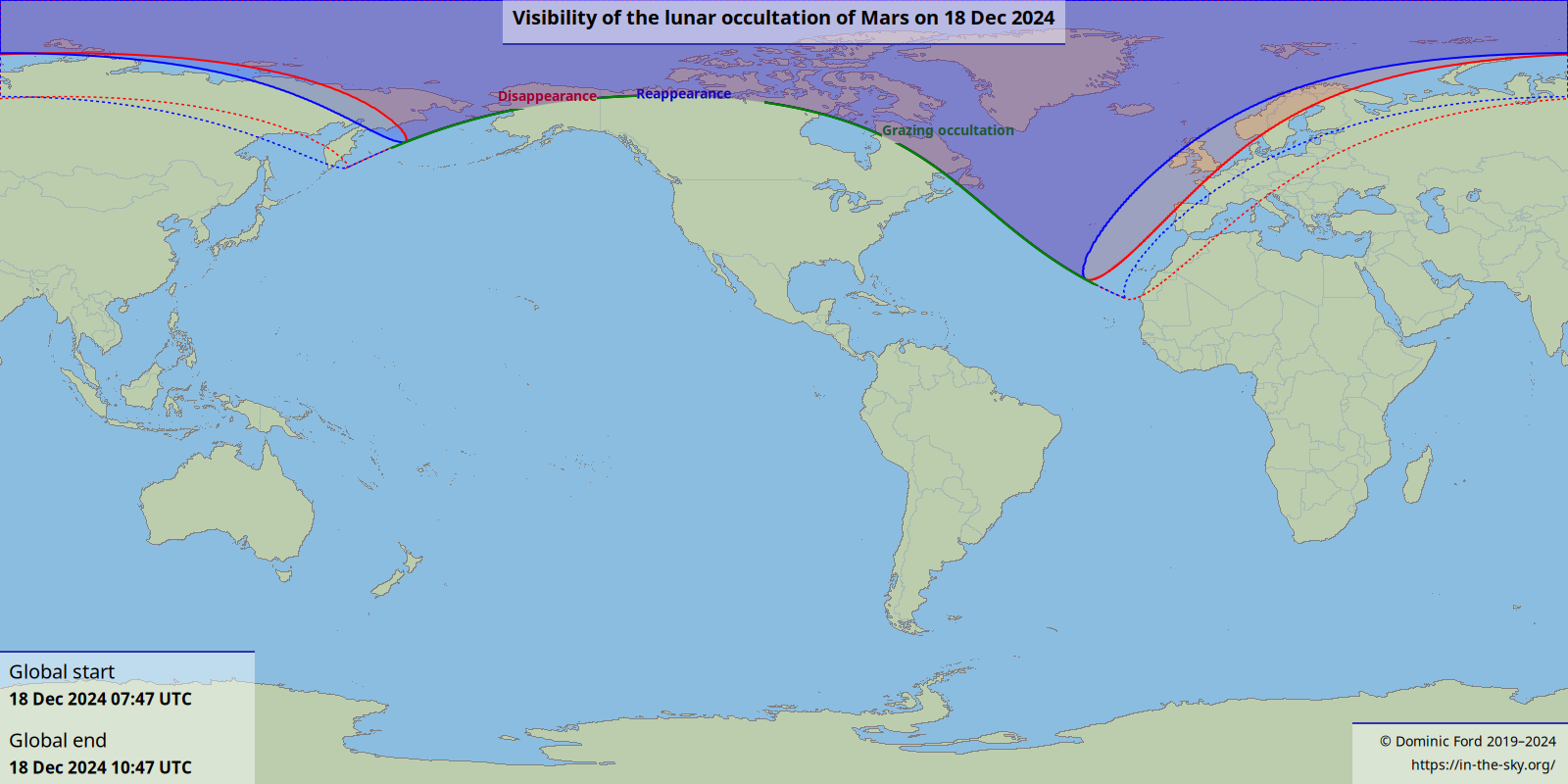 a map of the world with a purple swath across the arctic regions