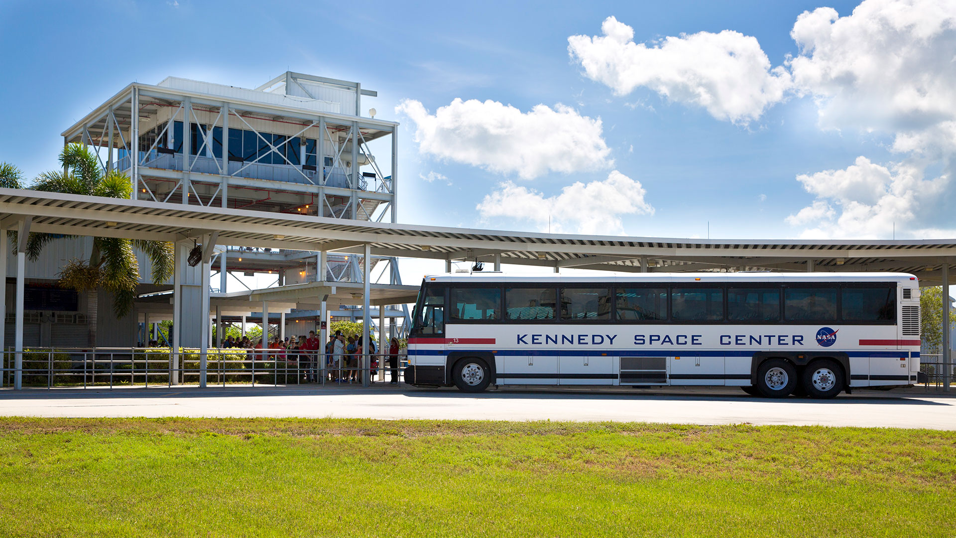 a white bus with the words 