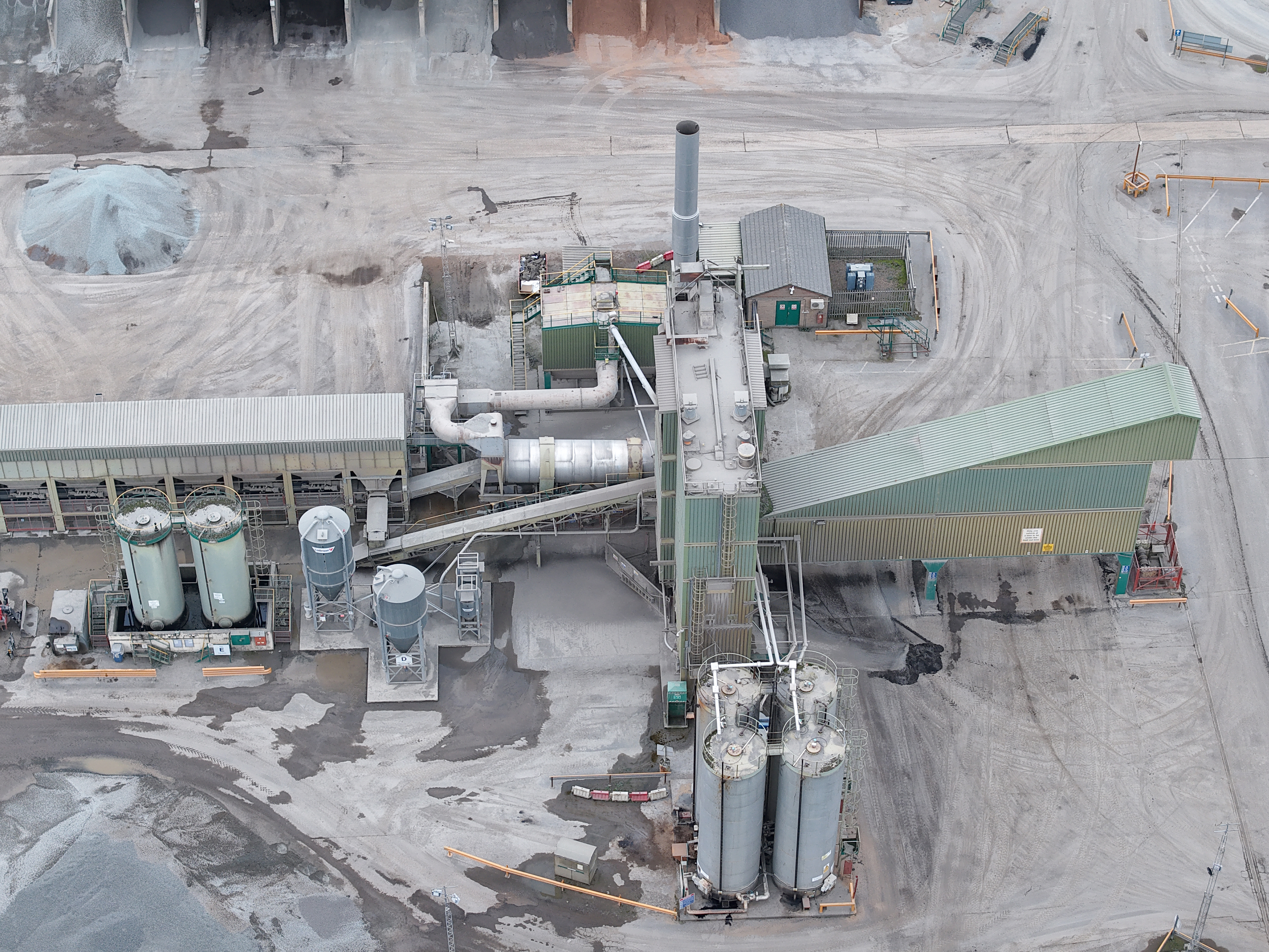 Aerial view of an industrial site taken with the DJI Air 3S.