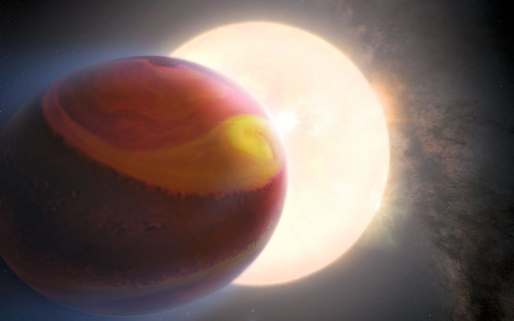 An artist impression of Tylos, also known as WASP-121 b. Image Courtesy: NASA, ESA, Q. Changeat et al., M. Zamani (ESA/Hubble