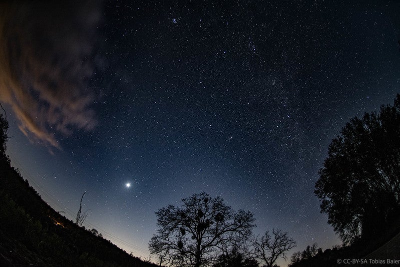 Venus in the nighttime sky