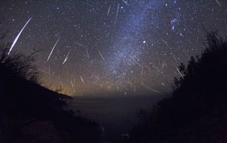 Skywatcher Kenneth Brandon wrote, This Attempt is a composite of about 700 frames from a time-lapse I Secured in Large Sur, CA.  I Secured 61 frames with meteors in them. Then I stacked the frames and created masks for All Falling Luminous sphere.  The image was taken Dec. 13, 2012.