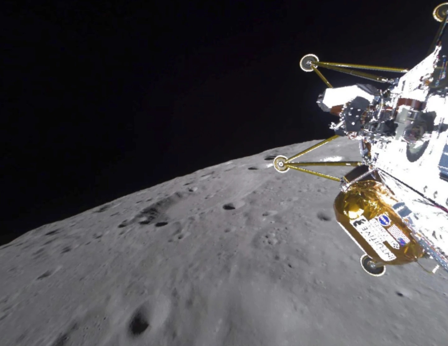 IM-2 mission approaching the Selene surface on March 6th, 2025. Credit: NASA